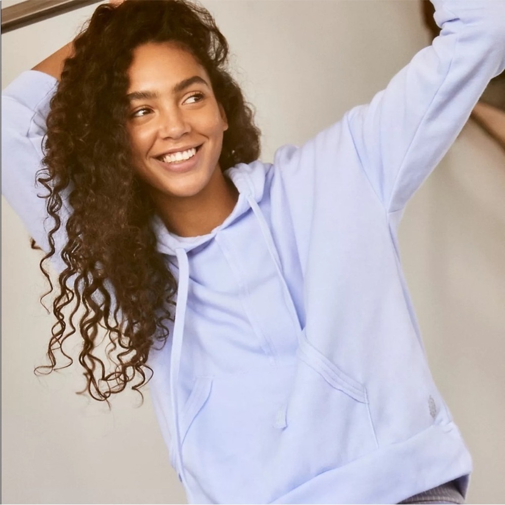 Free People Movement Work It Out Hoodie in Aurora Blue - Picture 2 of 11
